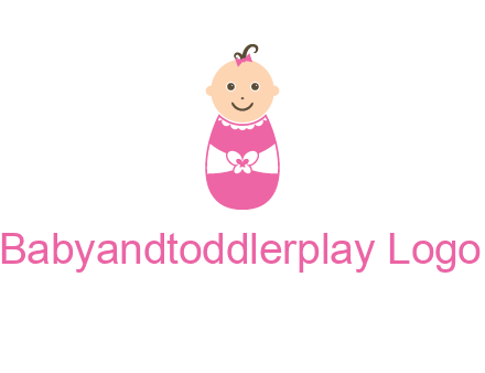 childcare logo with a baby in pink