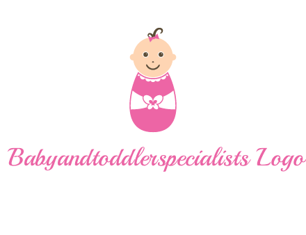 childcare logo with a baby in pink