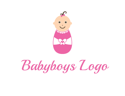 childcare logo with a baby in pink