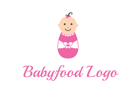 childcare logo with a baby in pink