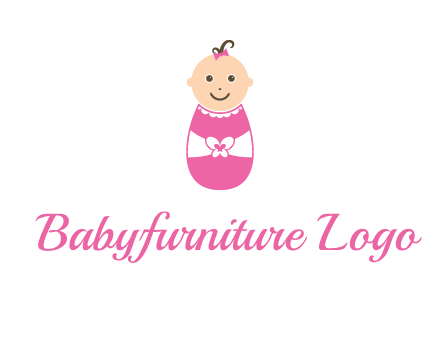 childcare logo with a baby in pink