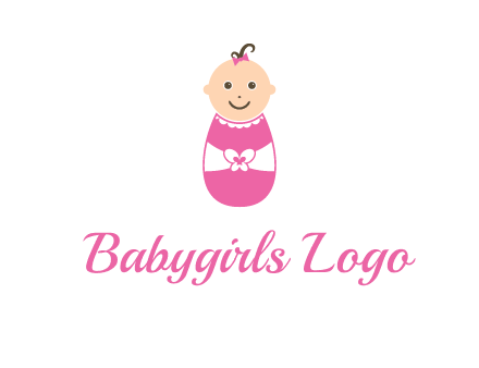 childcare logo with a baby in pink