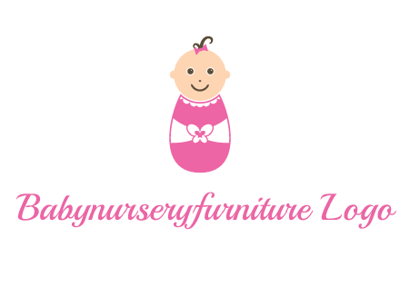 childcare logo with a baby in pink