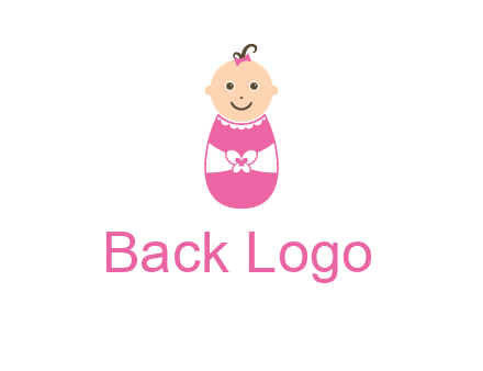 childcare logo with a baby in pink