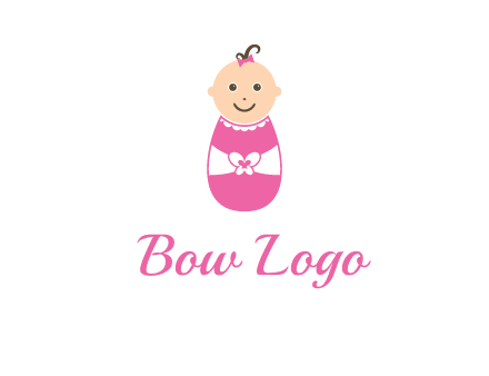 childcare logo with a baby in pink