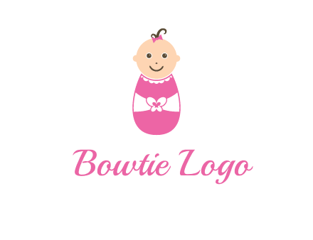 childcare logo with a baby in pink