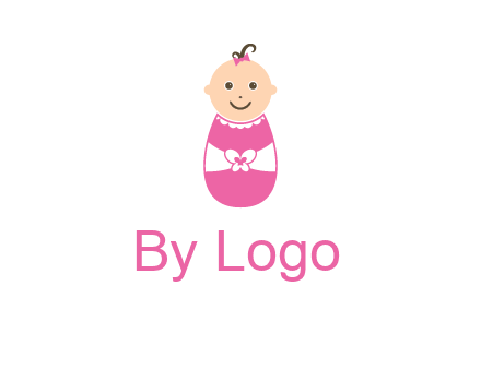 childcare logo with a baby in pink