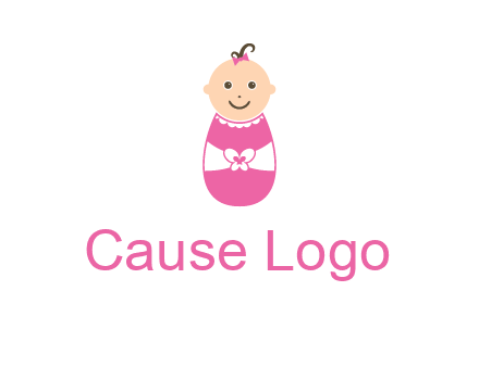 childcare logo with a baby in pink
