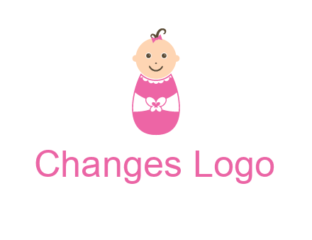 childcare logo with a baby in pink