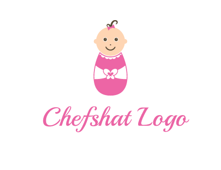 childcare logo with a baby in pink