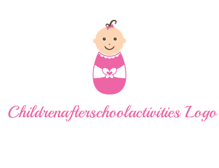 childcare logo with a baby in pink