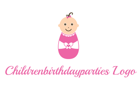 childcare logo with a baby in pink