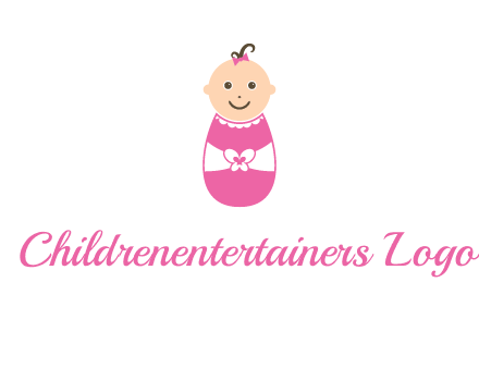 childcare logo with a baby in pink