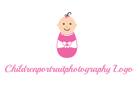 childcare logo with a baby in pink