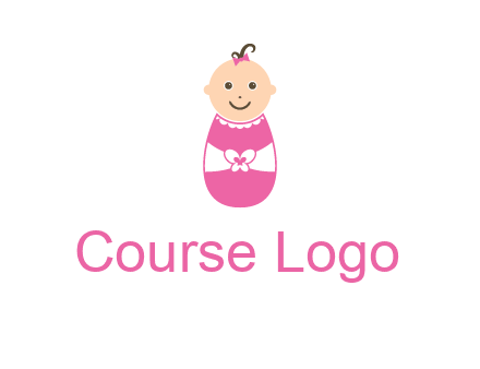 childcare logo with a baby in pink