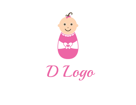 childcare logo with a baby in pink