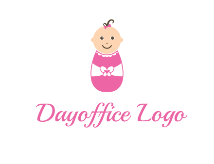 childcare logo with a baby in pink
