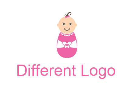 childcare logo with a baby in pink