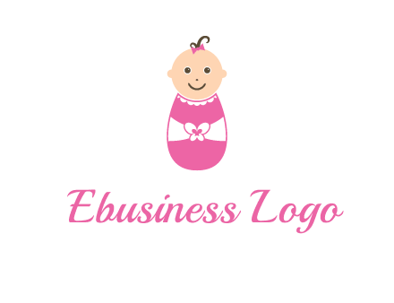 childcare logo with a baby in pink