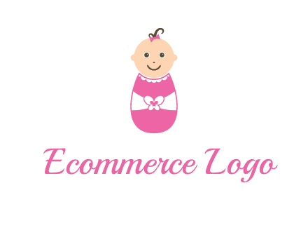 childcare logo with a baby in pink