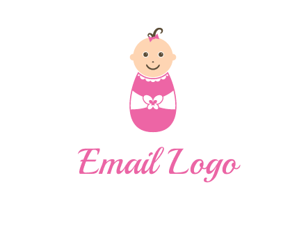 childcare logo with a baby in pink