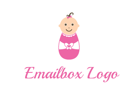 childcare logo with a baby in pink
