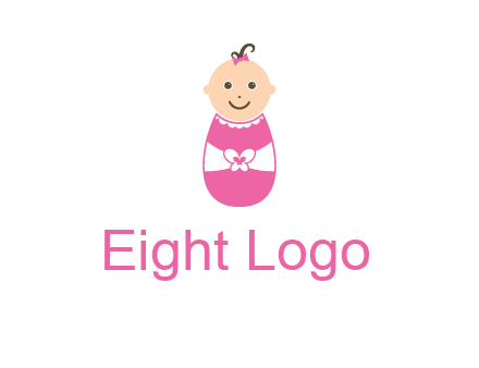 childcare logo with a baby in pink