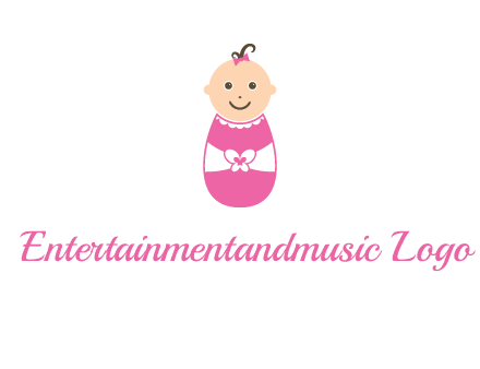childcare logo with a baby in pink