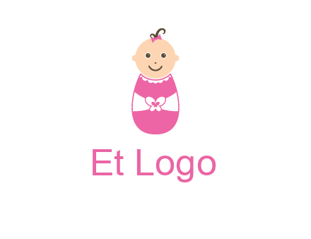 childcare logo with a baby in pink