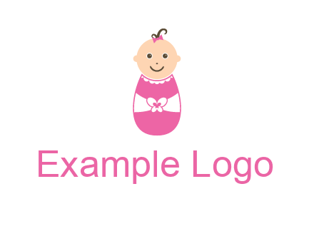 childcare logo with a baby in pink