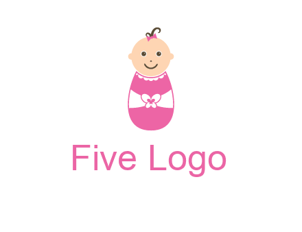 childcare logo with a baby in pink