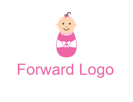 childcare logo with a baby in pink