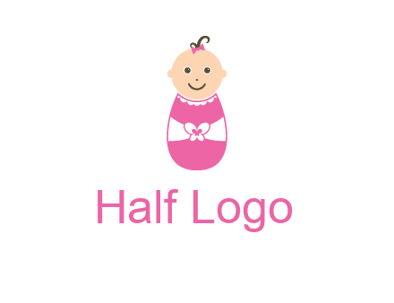 childcare logo with a baby in pink