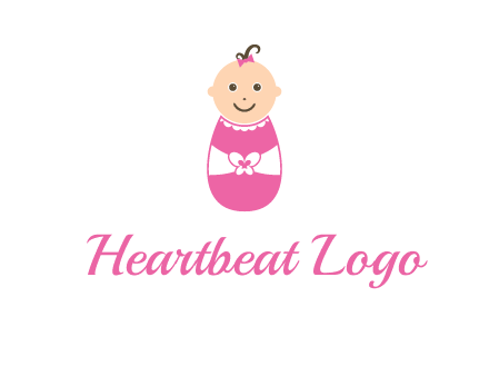 childcare logo with a baby in pink