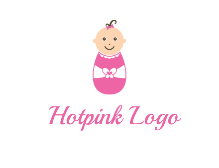 childcare logo with a baby in pink