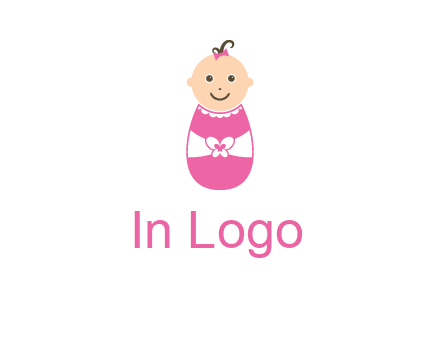 childcare logo with a baby in pink
