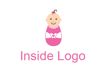 childcare logo with a baby in pink
