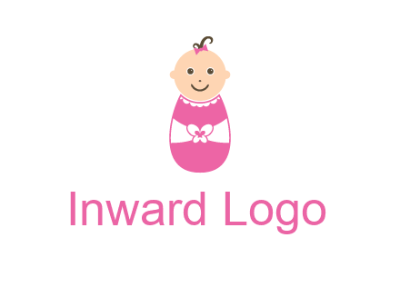 childcare logo with a baby in pink