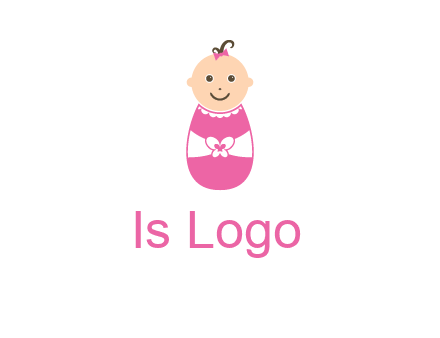 childcare logo with a baby in pink