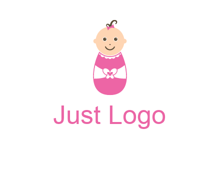 childcare logo with a baby in pink