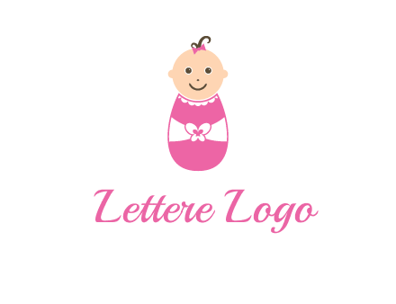 childcare logo with a baby in pink