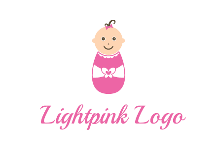 childcare logo with a baby in pink
