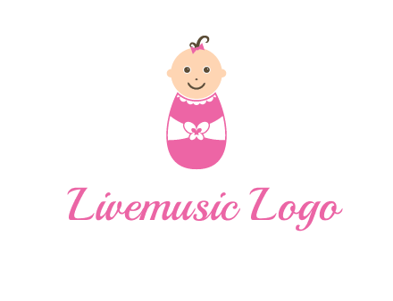 childcare logo with a baby in pink