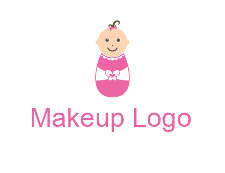 childcare logo with a baby in pink