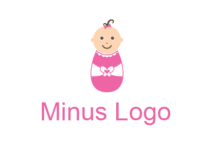 childcare logo with a baby in pink
