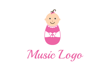 childcare logo with a baby in pink