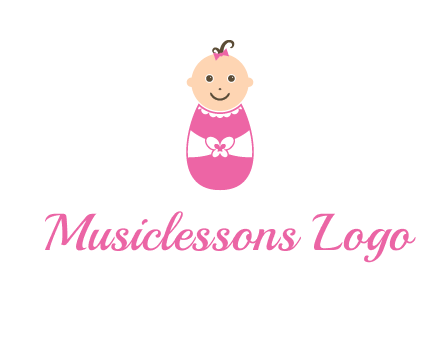childcare logo with a baby in pink