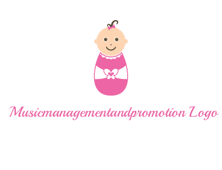 childcare logo with a baby in pink