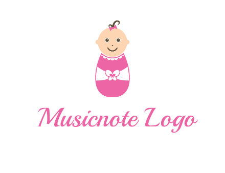 childcare logo with a baby in pink