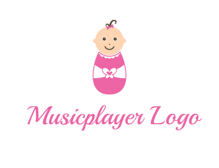 childcare logo with a baby in pink